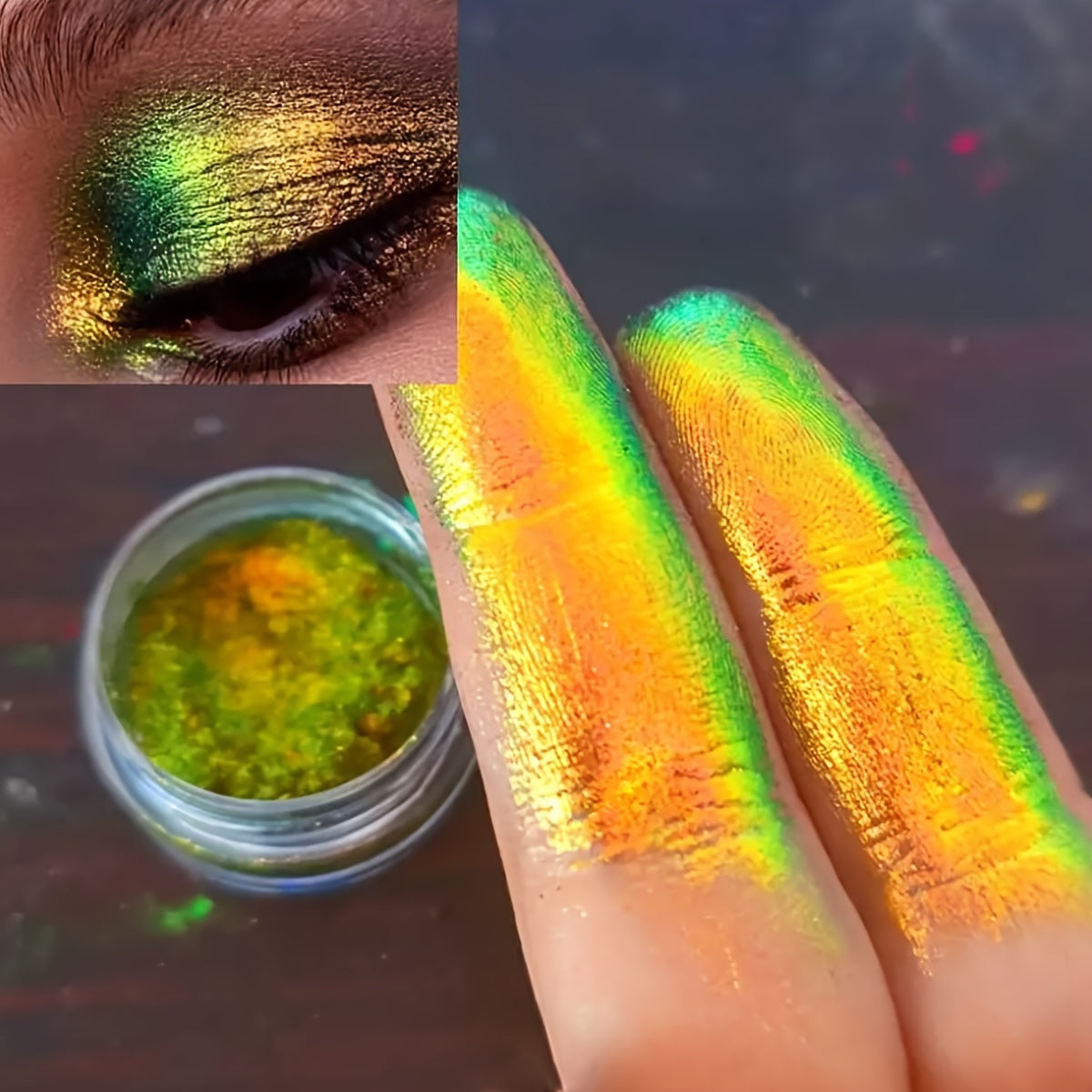 Iridescent Glitter Powder for Body Art, Face, and Crafts - Round Unscented Sparkle Flakes for High Shine Highlighting - Multipurpose Cosmetic Grade Glitter for Festivals, Parties and Decorations